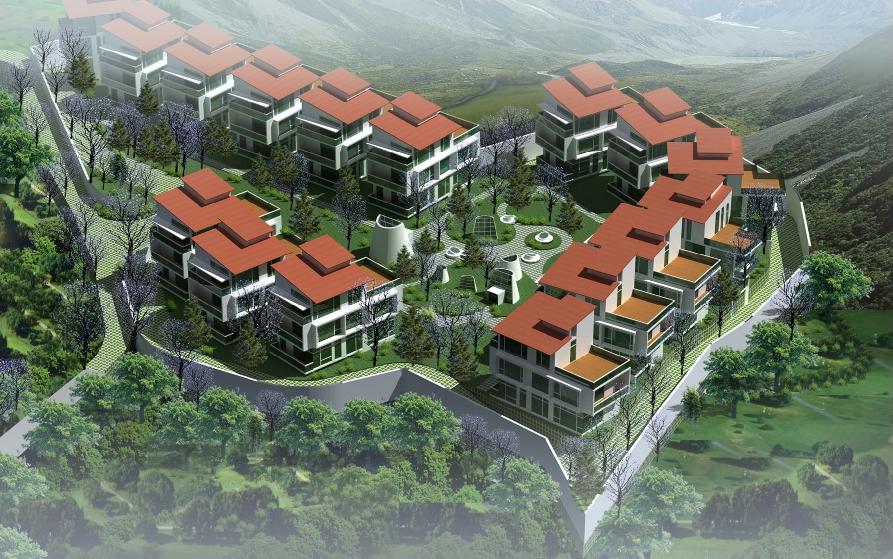 Villa development at Mashobra, Shimla, India